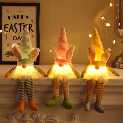 Bunny Spring Gnomes with LED Light