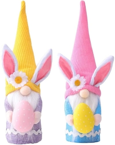 SmileWay 2Pcs Spring Bunny Gnomes