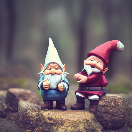 Two gnomes standing next to each other