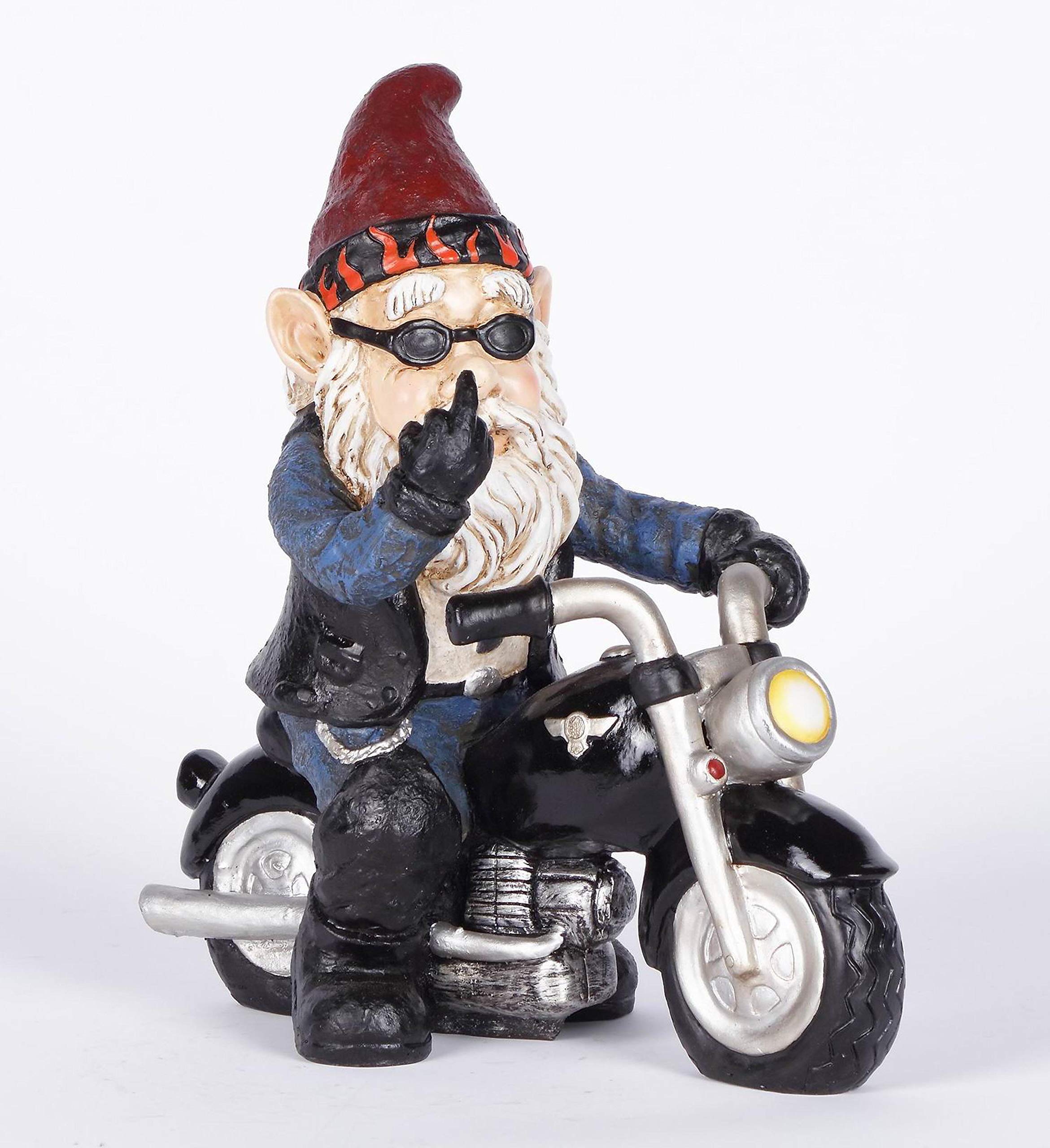 Hi-Line Gift 75616-X Middle Finger Biker Gnome