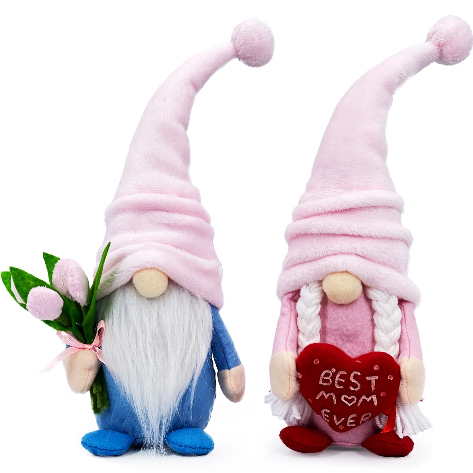 Lovinland Mothers Day Gnomes with Pink Tulips
