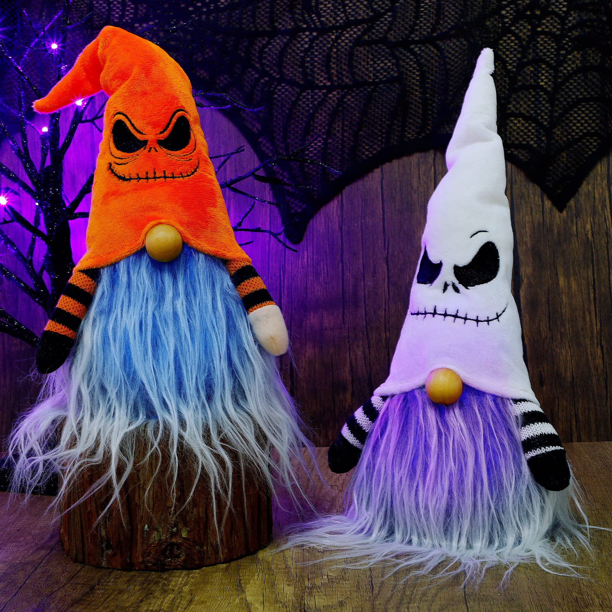 Juegoal Halloween Decorations 14" Lighted Plush Gnomes