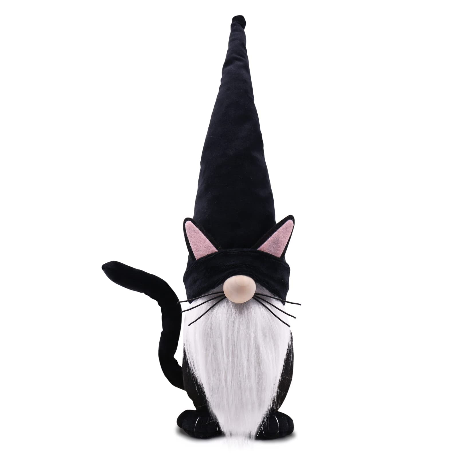 Upltowtme Black Cat Gnome Swedish Tomte Cat Gnome Halloween Decorations Collectible Figurines Gnome Plush Spring Summer Farmhouse Home Gift Decor